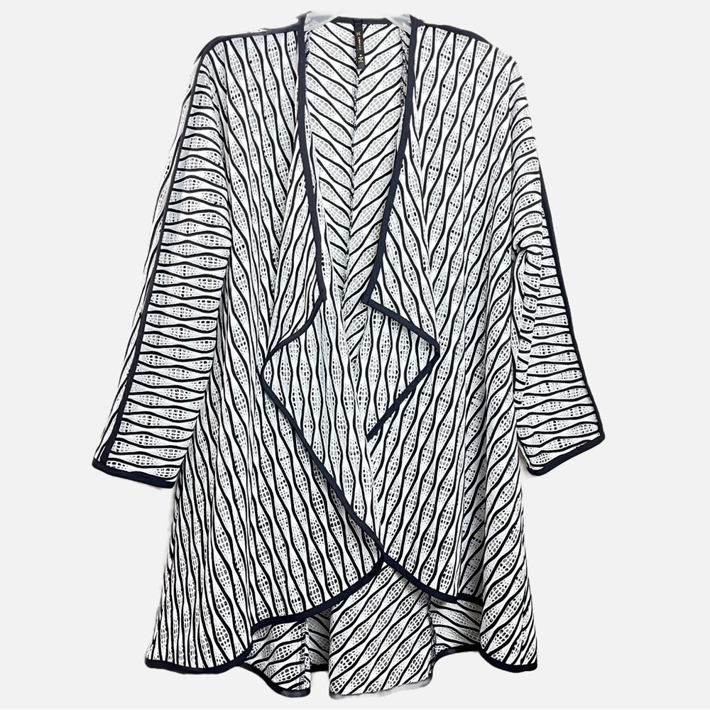 Ic by Connie K Open Front Cardigan Medium M Cascading Art To Wear